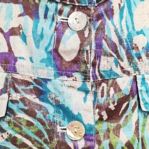 Ruby Rd Womens Button Front Cotton Poly Long Sleeve Jacket Top Multi Size 12 - Picture 6 of 10